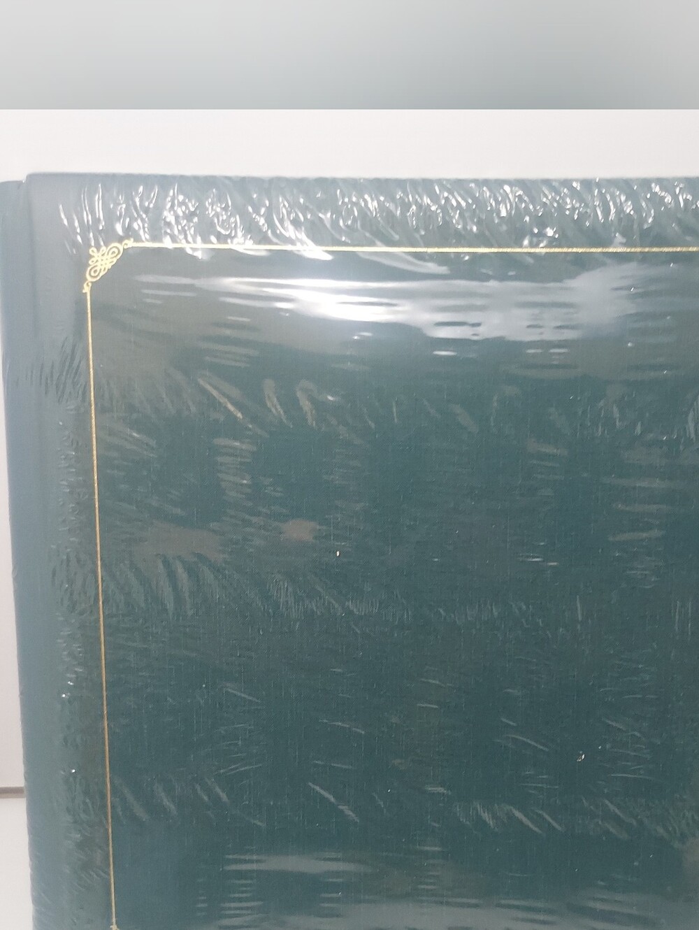 Teal Green Scrapbook Photo Album Gold Corner Trim Creative memories 12 X 12 NIB
